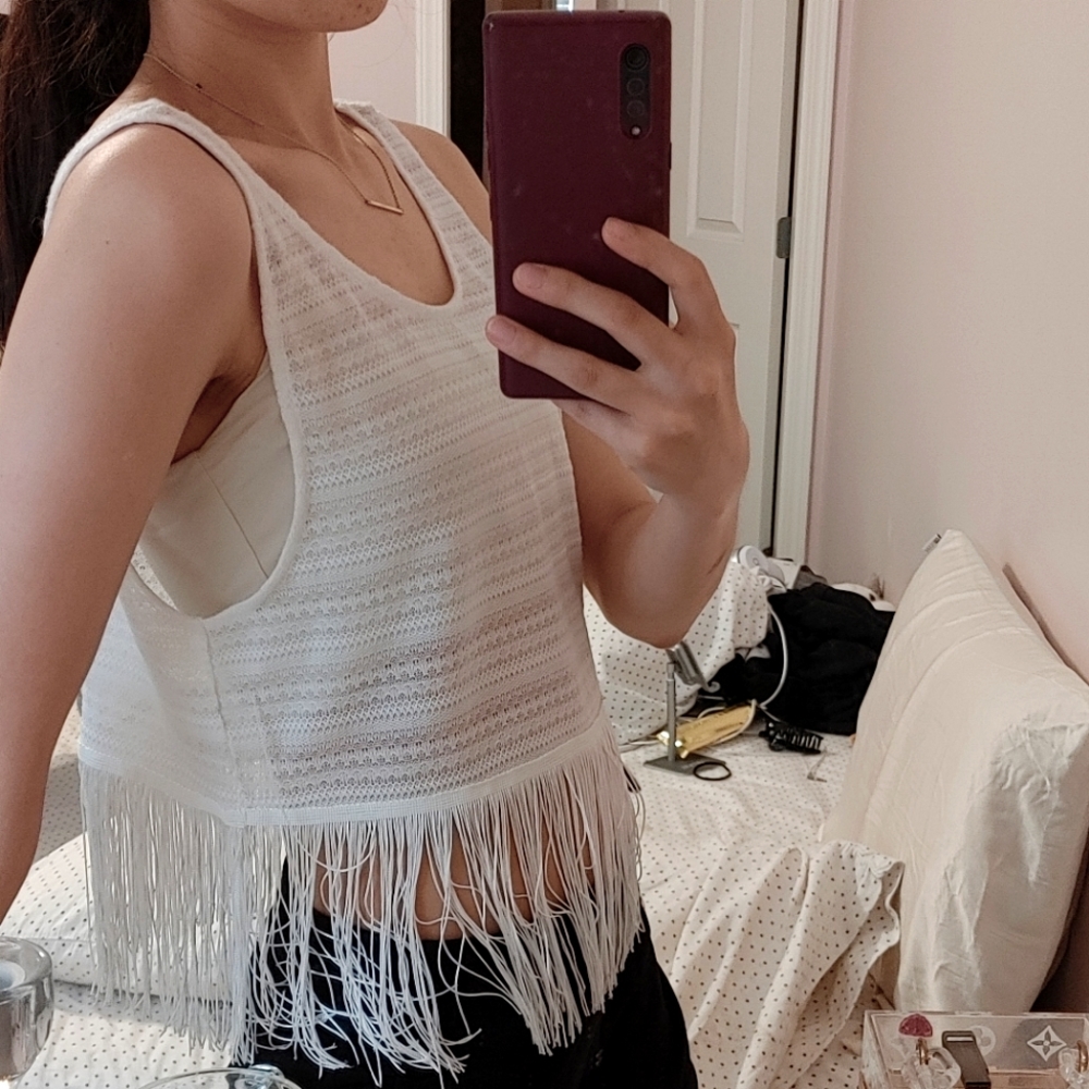 H&M crochet fringe top